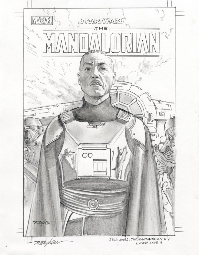 Mike Mayhew Original STAR WARS: THE MANDALORIAN #7 Cover Sketch