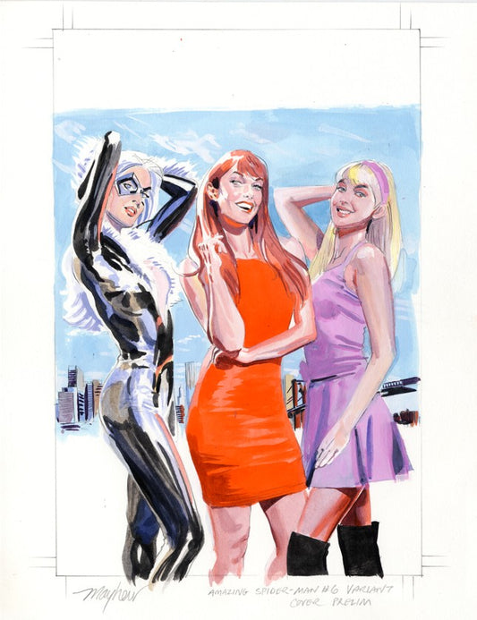 Mike Mayhew Original AMAZING SPIDER-MAN #6  Painted Cover Art