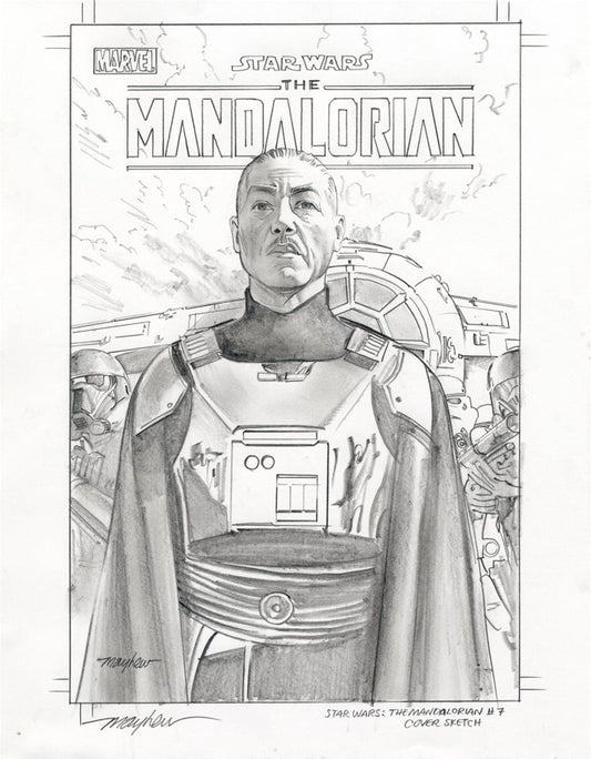 Mike Mayhew Original STAR WARS: THE MANDALORIAN #7 Cover Sketch