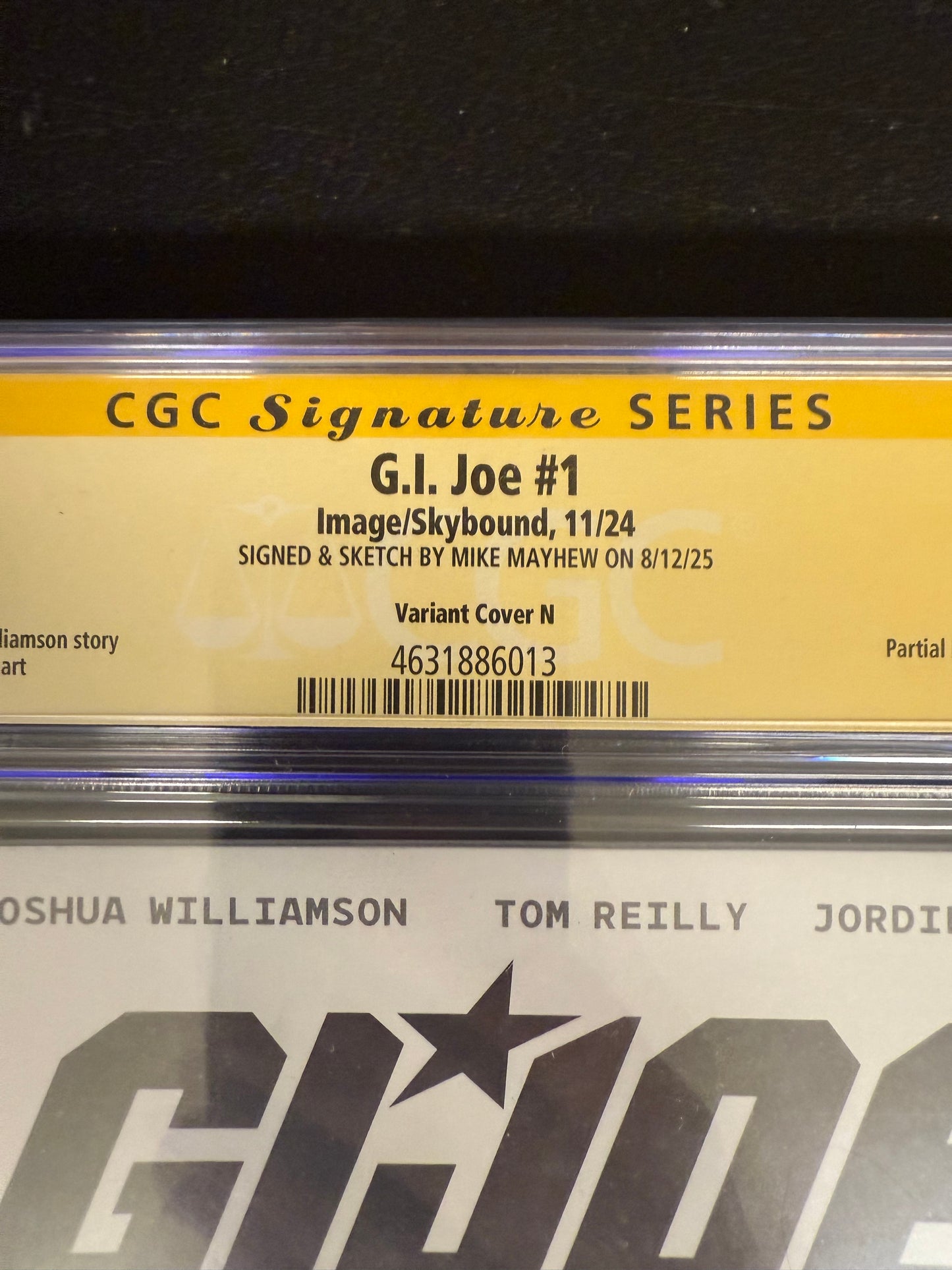G.I. JOE #1 Mickey Mouse Snake Eyes Sketch Cover Signed CGC Yellow Label 9.8 Graded Slab