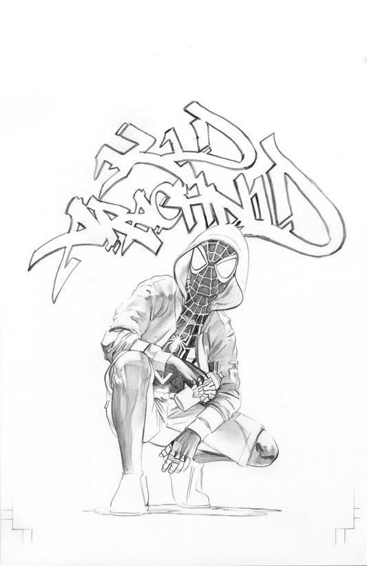 Mike Mayhew Original MILES MORALES : SPIDER-MAN #39 Black and White Cover Art